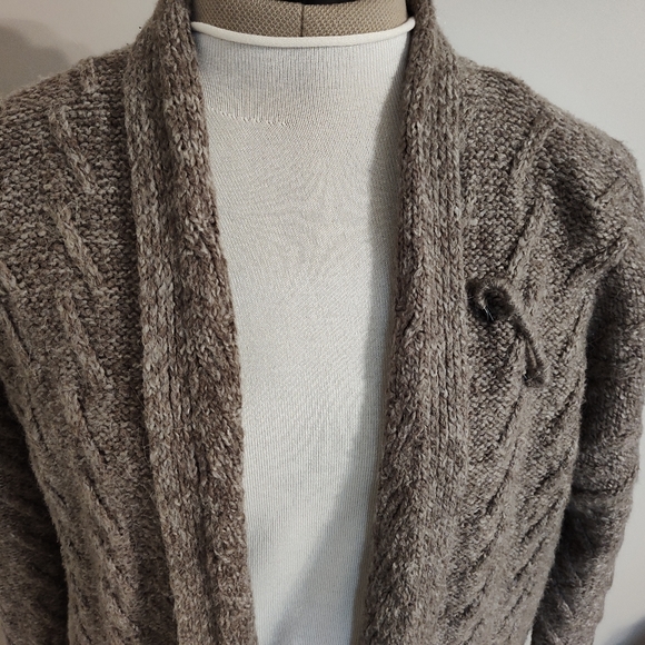 JJill Mocha Cable Knit Cardigan Sweater  XS Petite - Picture 3 of 7